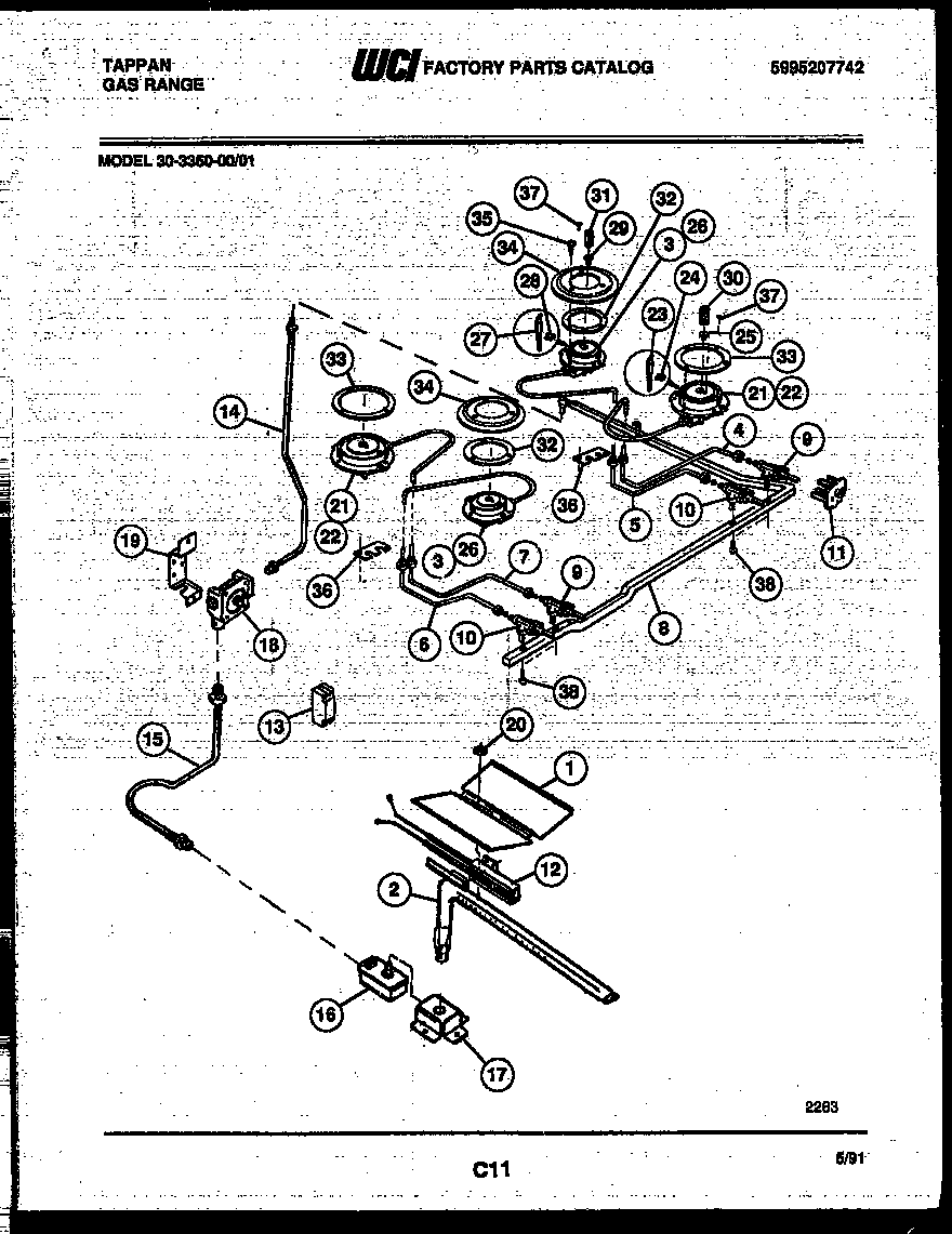 Burner, manifold and gas control