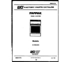 Tappan 31-2759-00-04 cover page diagram