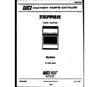 Tappan 37-1039-00-04 cover page diagram