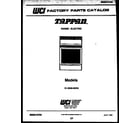 Tappan 31-3349-00-04 cover page diagram