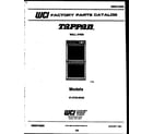 Tappan 57-2729-00-02 cover page-text oly diagram