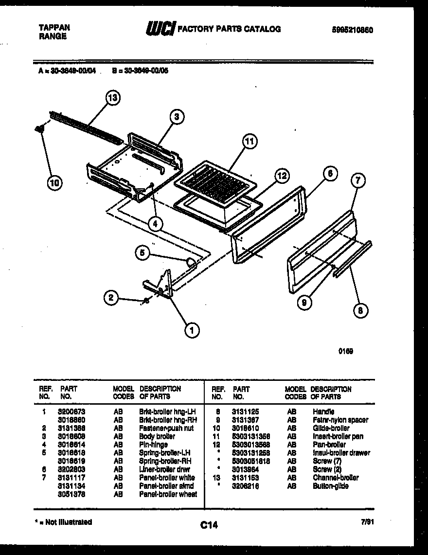 BROILER DRAWER PARTS