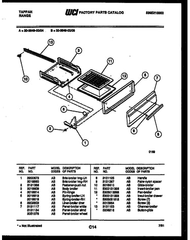 Broiler drawer parts