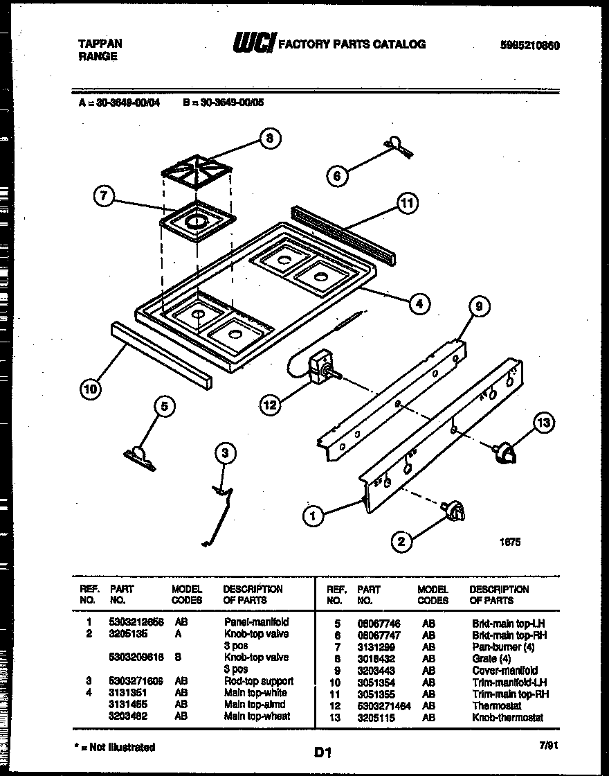 COOKTOP PARTS