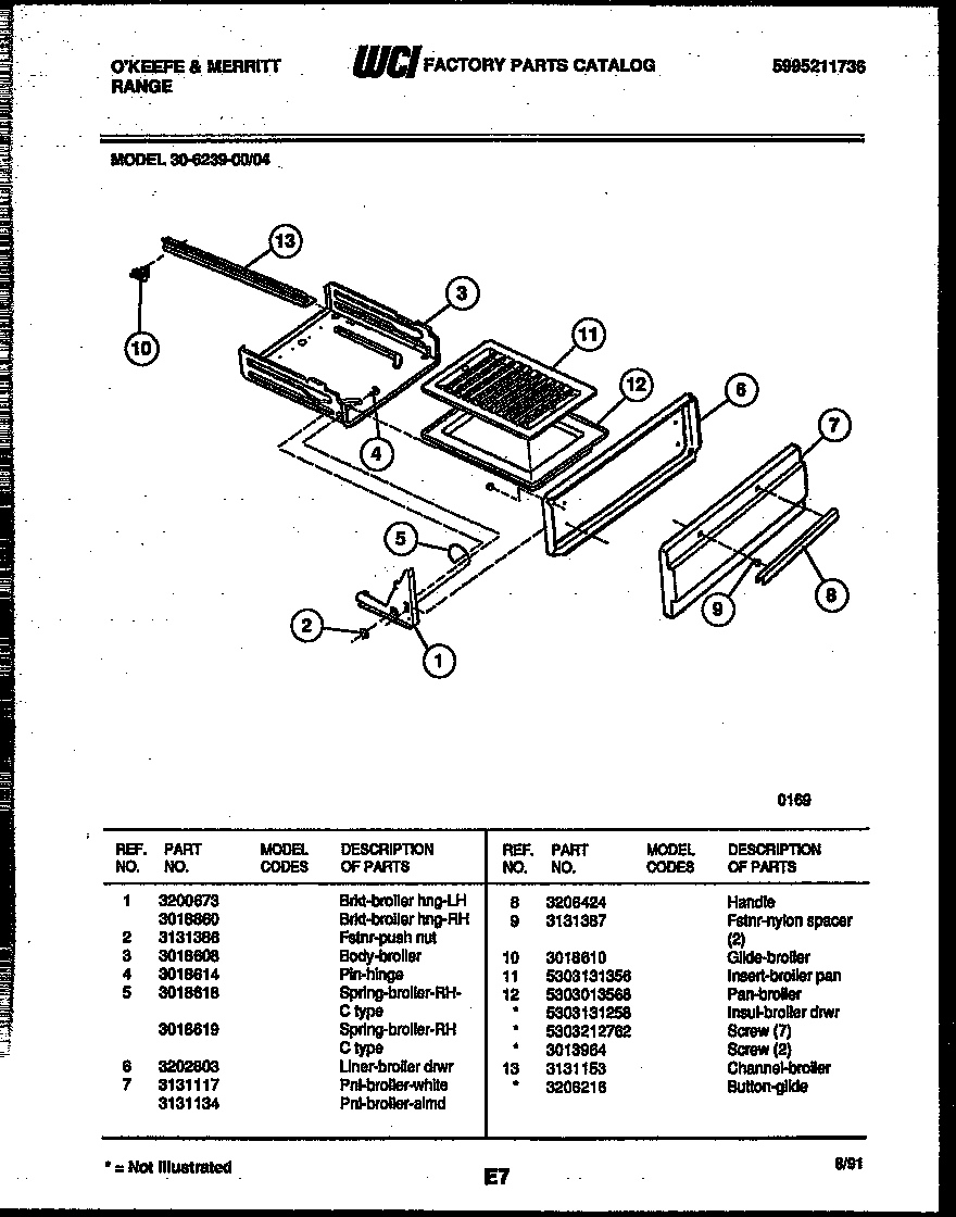 BROILER DRAWER PARTS