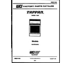 Tappan 30-2759-00-04 cover page diagram