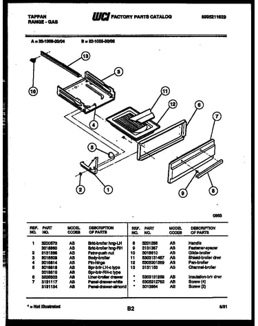 Broiler drawer parts