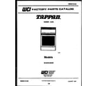 Tappan 30-4979-23-03 cover page diagram