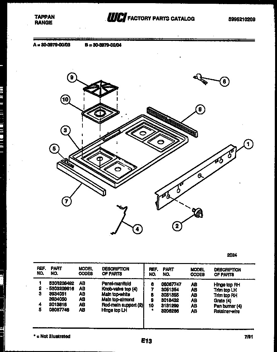 Cooktop parts