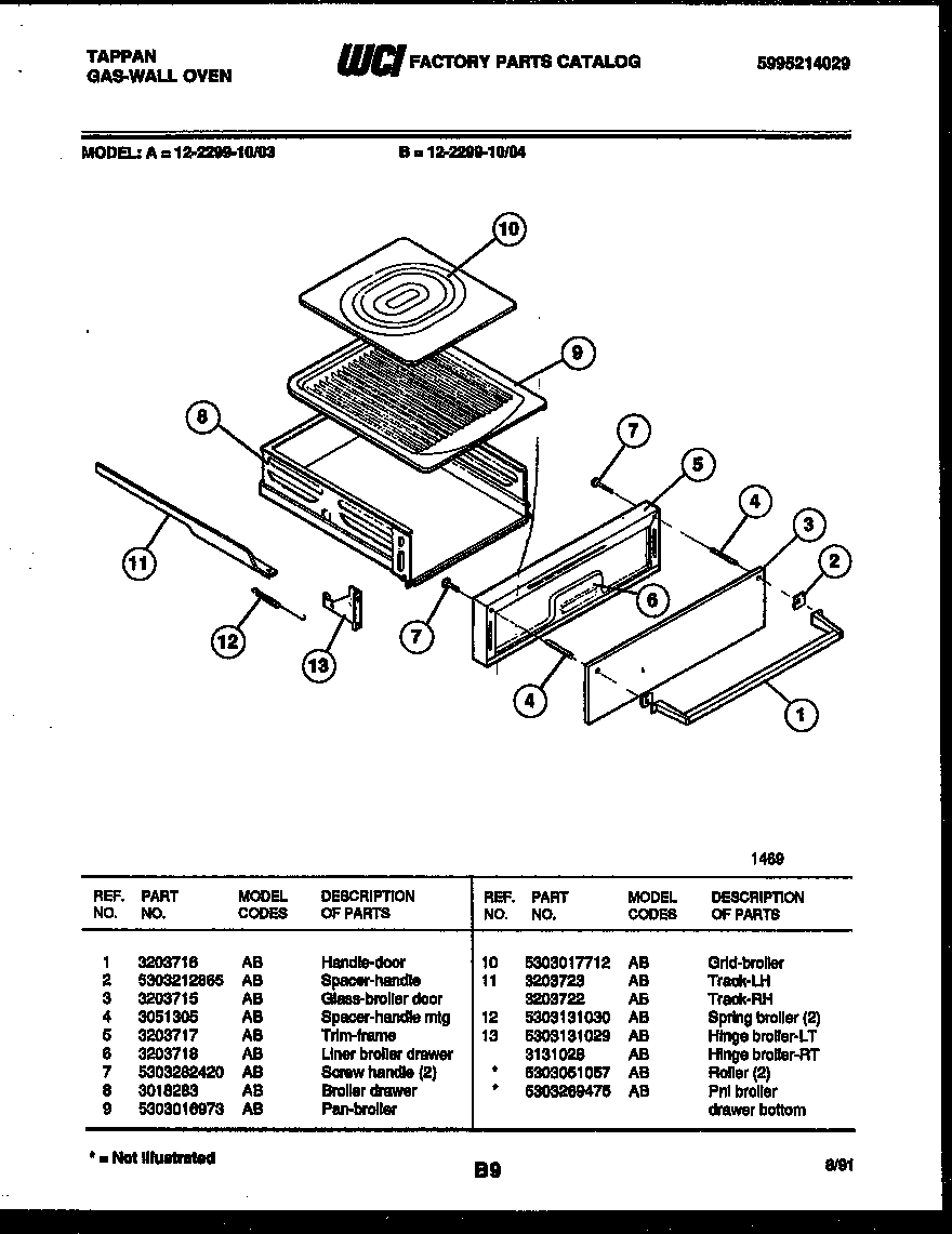 Broiler drawer parts