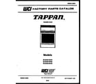 Tappan 30-2549-23-04 cover page diagram