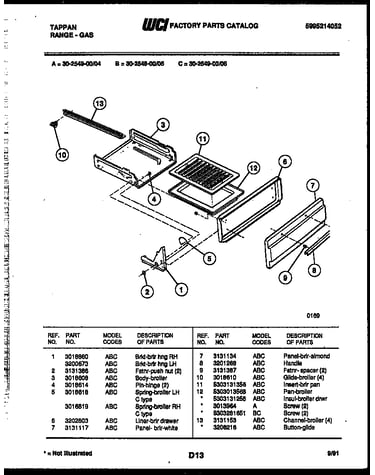 Broiler drawer parts