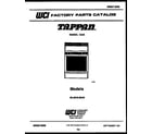 Tappan 30-4979-00-04 cover page diagram