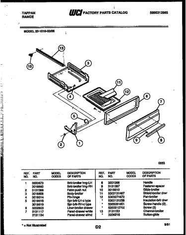 Broiler drawer parts