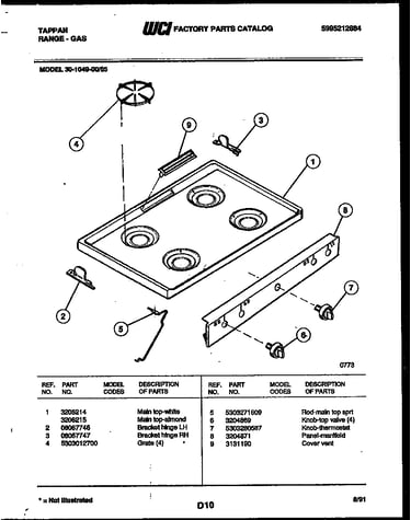 Cooktop parts