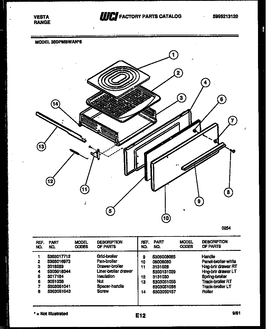 BROILER DRAWER PARTS