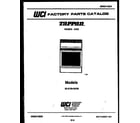 Tappan 30-2139-00-06 cover page diagram