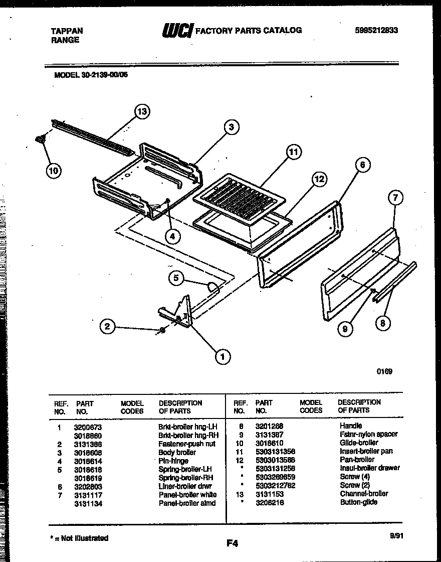 BROILER DRAWER PARTS