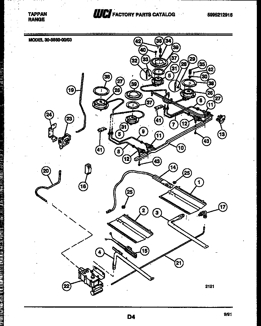 BURNER, MANIFOLD AND GAS CONTROL