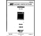 Tappan 12-5299-00-02 cover page- text only diagram