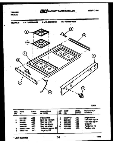 Cooktop parts