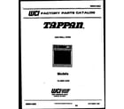 Tappan 12-4980-00-03 cover page diagram