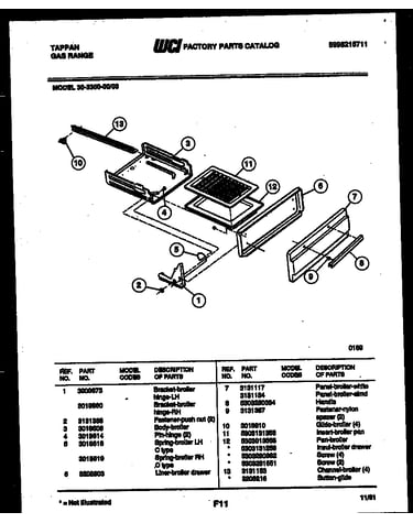 Broiler drawer parts