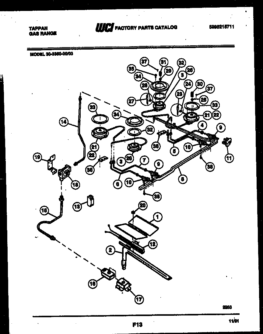 Burner, manifold and gas control