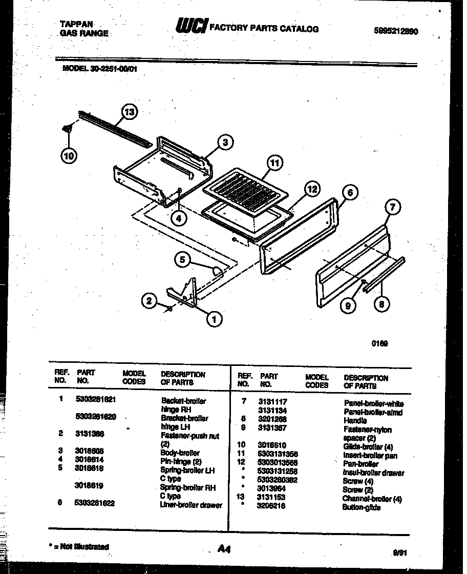 Broiler drawer parts