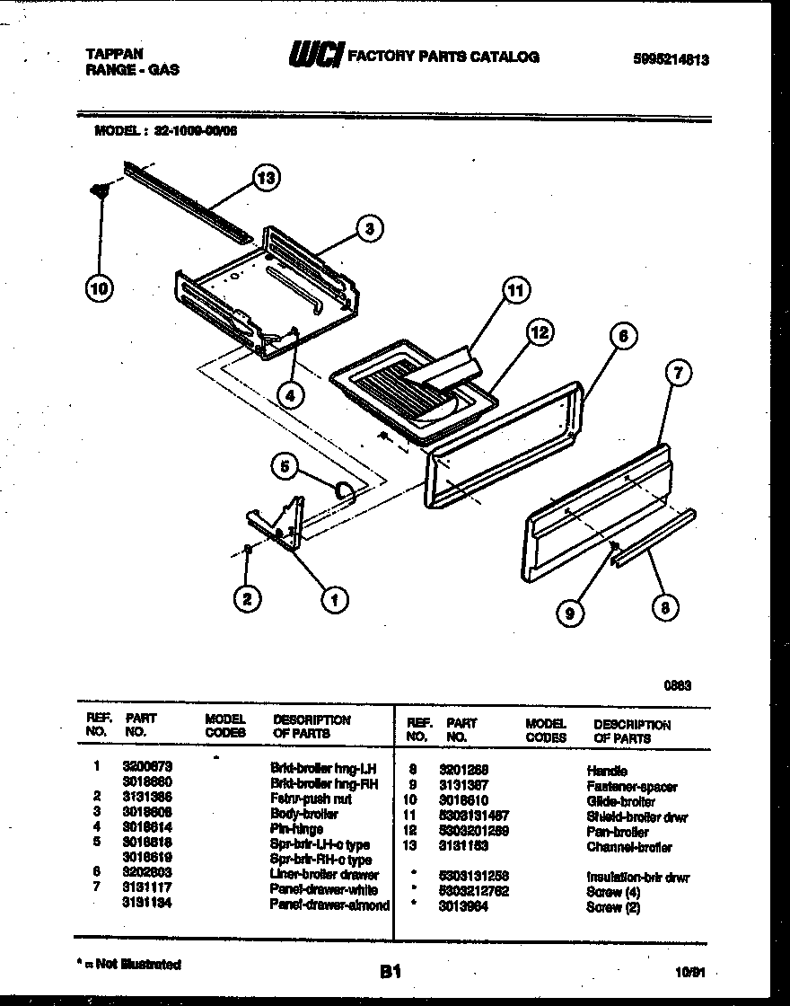 Broiler drawer parts