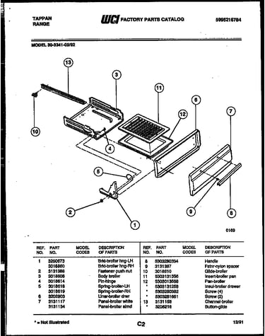 Broiler drawer parts