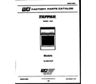Tappan 30-4989-00-03 cover page diagram