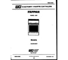 Tappan 30-3979-00-07 cover page diagram