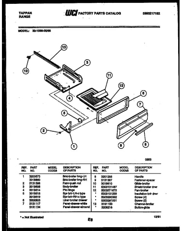 Broiler drawer parts