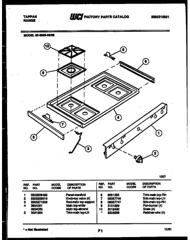 Cooktop parts