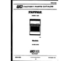 Tappan 30-3991-00-02 cover page diagram