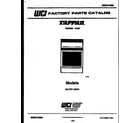 Tappan 30-2761-00-01 cover page diagram