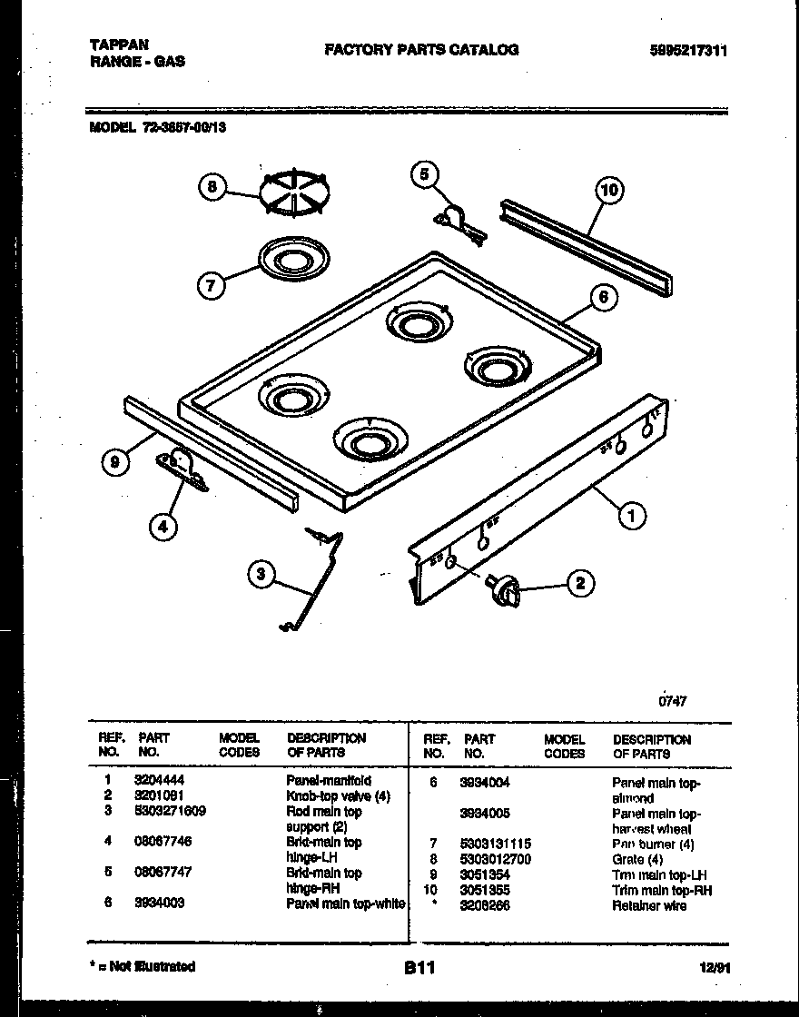 Cooktop parts