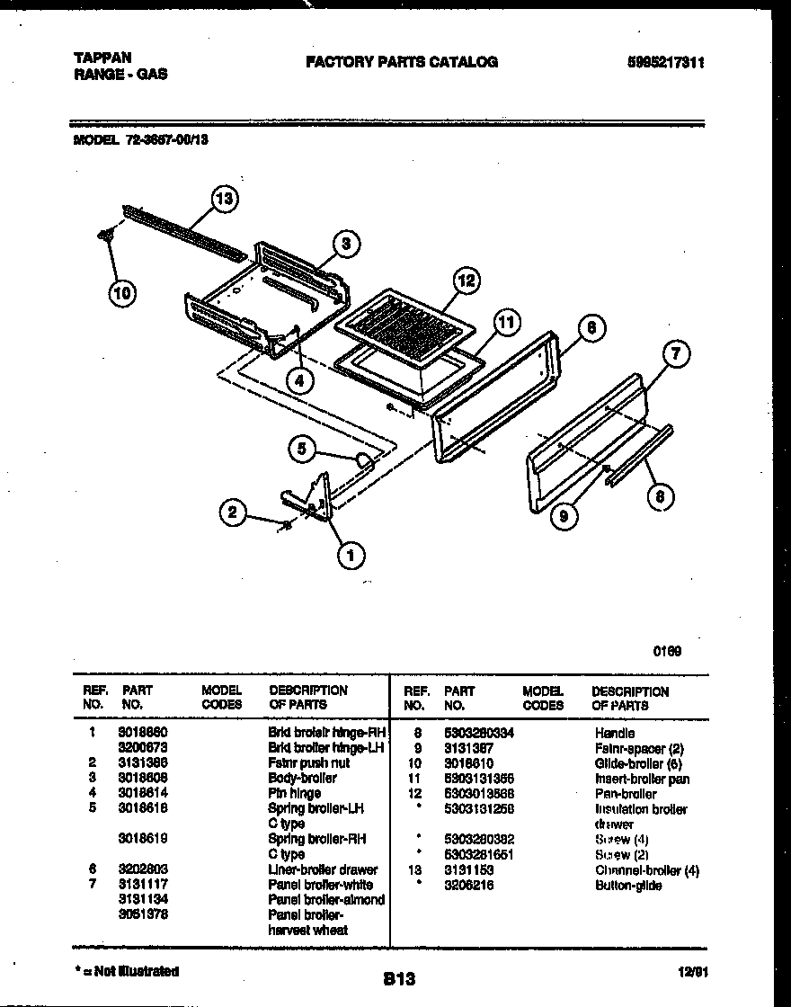 BROILER DRAWER PARTS