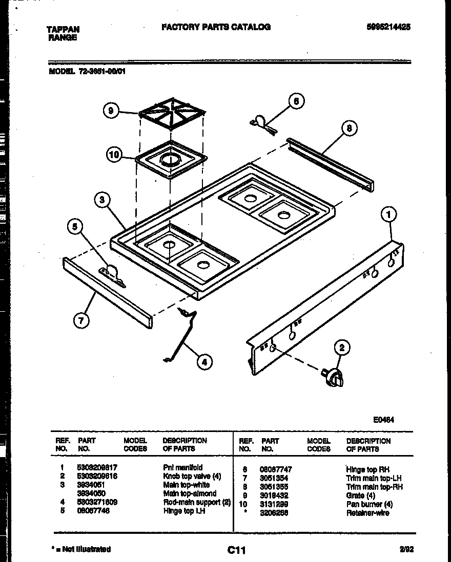 Cooktop parts