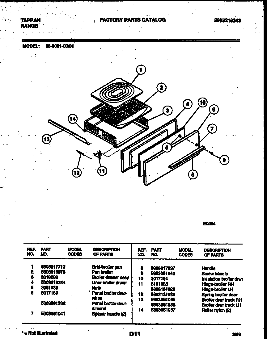 BROILER DRAWER PARTS