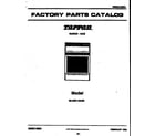 Tappan 30-2551-23-03 cover page diagram