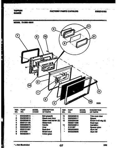 Lower oven door parts