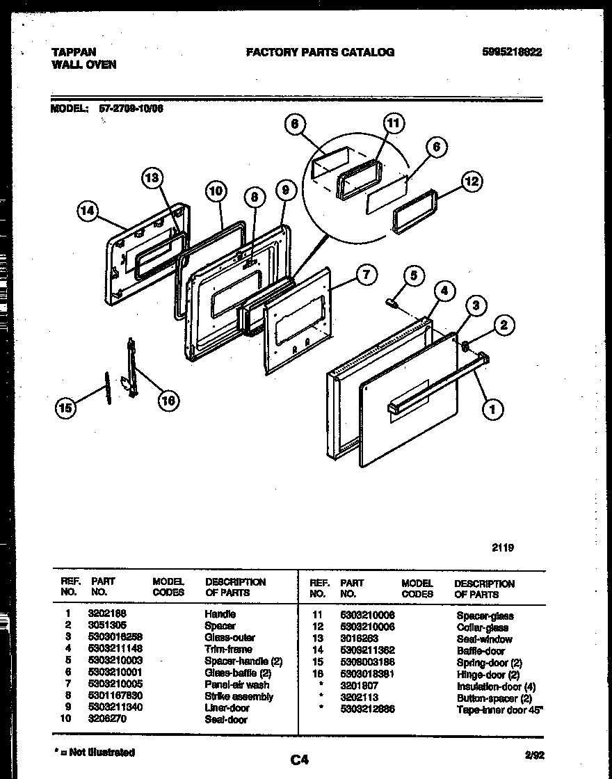 Lower oven door parts
