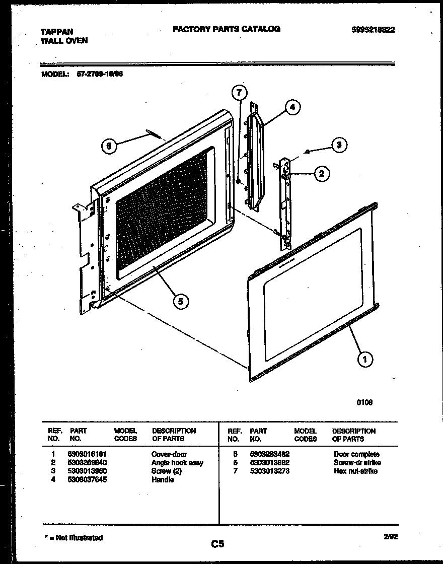 Upper oven door parts