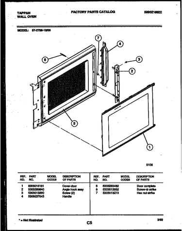 Upper oven door parts
