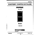 Tappan 11-2969-00-04 cover page -text only diagram
