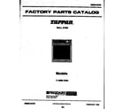 Tappan 11-4969-00-04 cover page-text only diagram