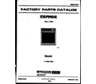 Tappan 11-1559-00-04 cover page- text on;y diagram