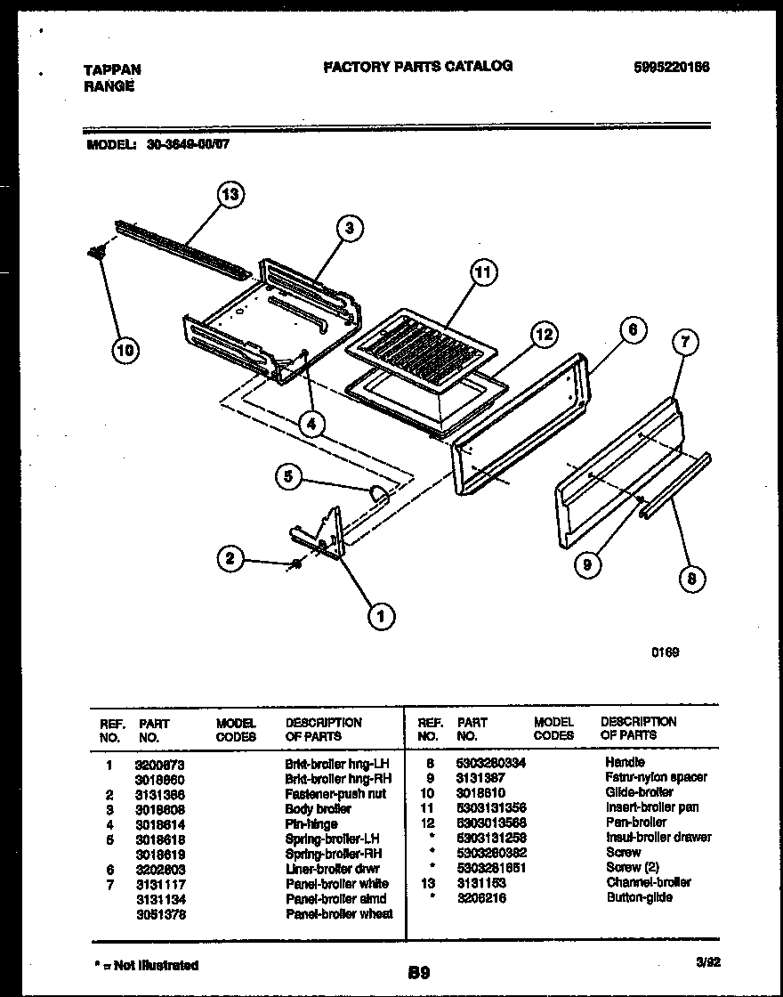 BROILER DRAWER PARTS